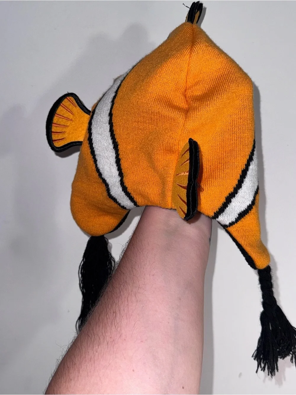 Disney Pixar Finding Nemo 3D Character Trapper Hat One Size Orange Ear Flap